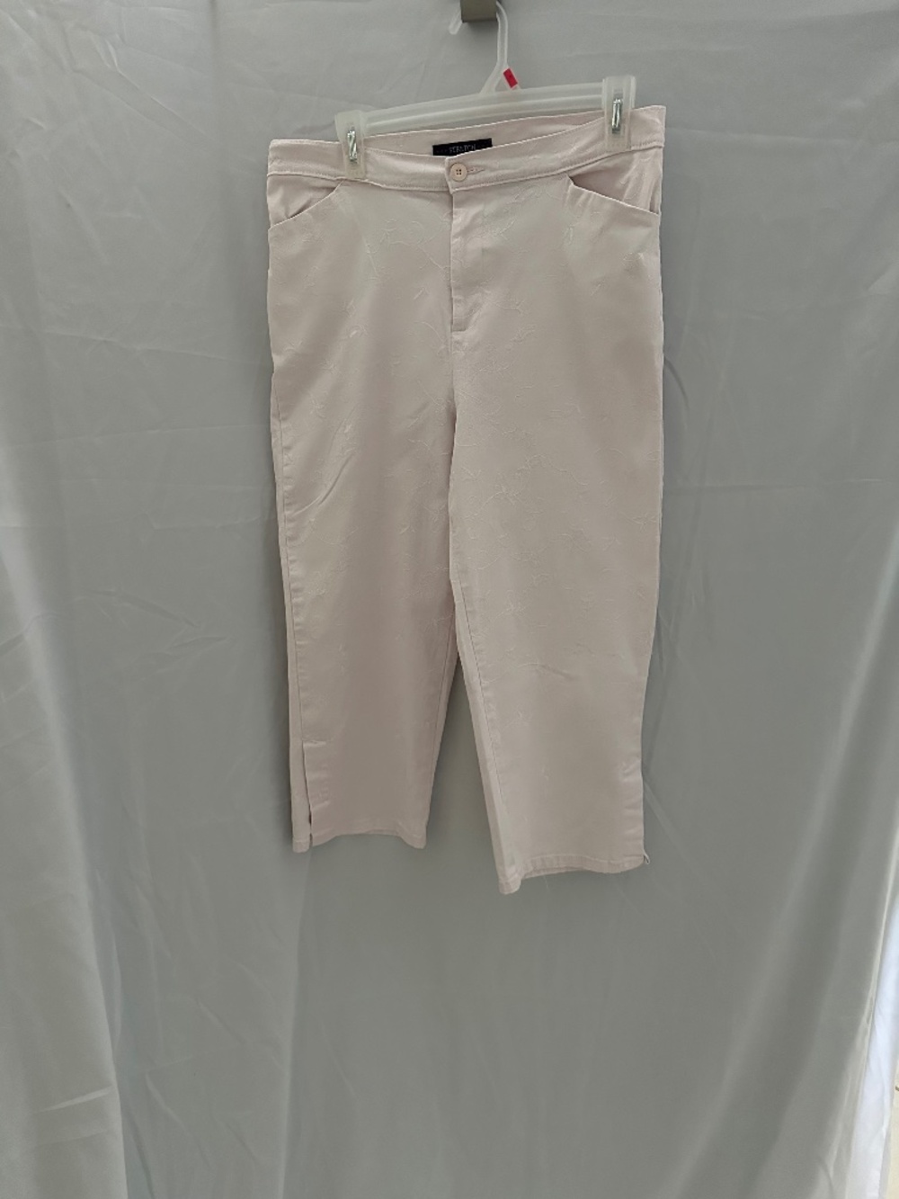 Vintage Bill Blass Stretch soft pink high rise cropped pant, size 10